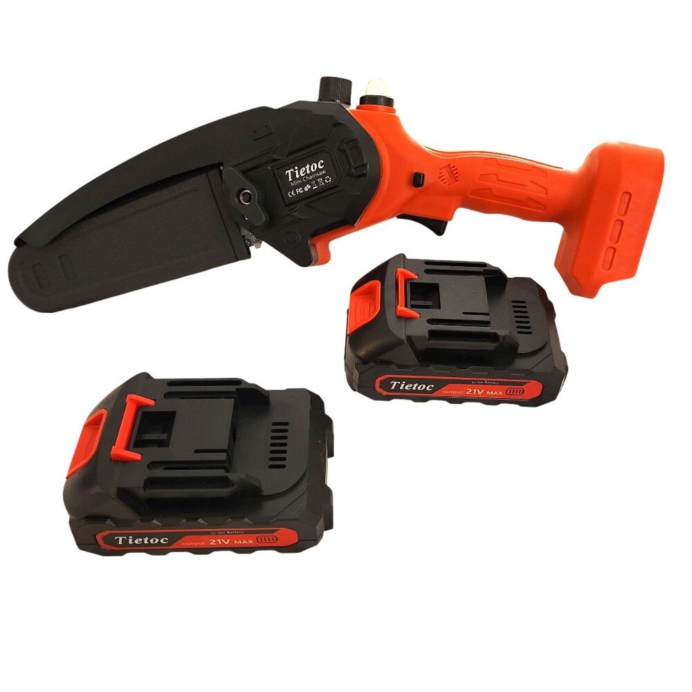 Tietoc Mini Cordless Chainsaw w/ Case Accessories 6" Blade 2-Batteries Portable - Picture 4 of 9